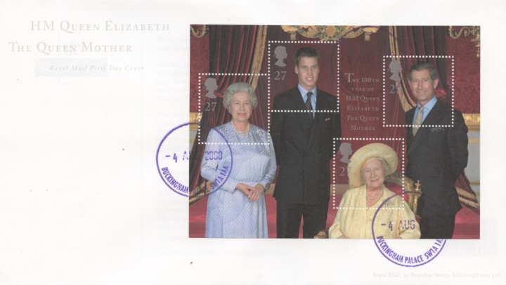 Queen Mother: Miniature Sheet, Buckingham Palace CDS
