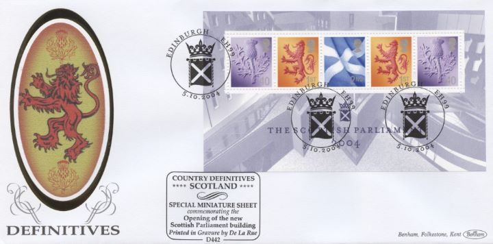 Scottish Parliament: Miniature Sheet, Heraldic Lion