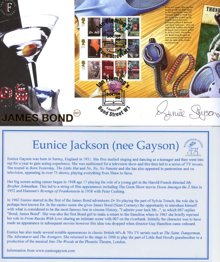 PSB: James Bond - Pane 3, Signed by Eunice Jackson