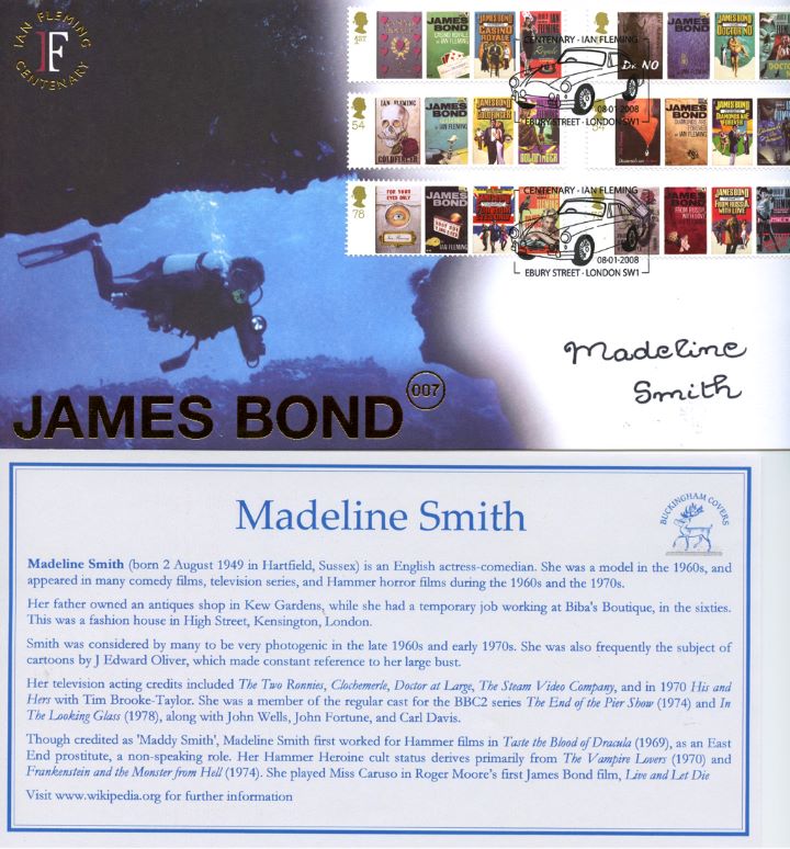 James Bond, signed by Madeline Smith