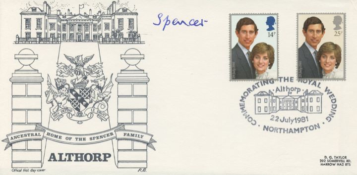 Royal Wedding 1981, Signed by Earl Spencer, Diana's brother