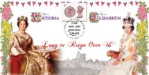 09.09.2015
Long to Reign Over Us: Miniature Sheet
Queen Victoria to Queen Elizabeth
Bradbury, BFDC No.331