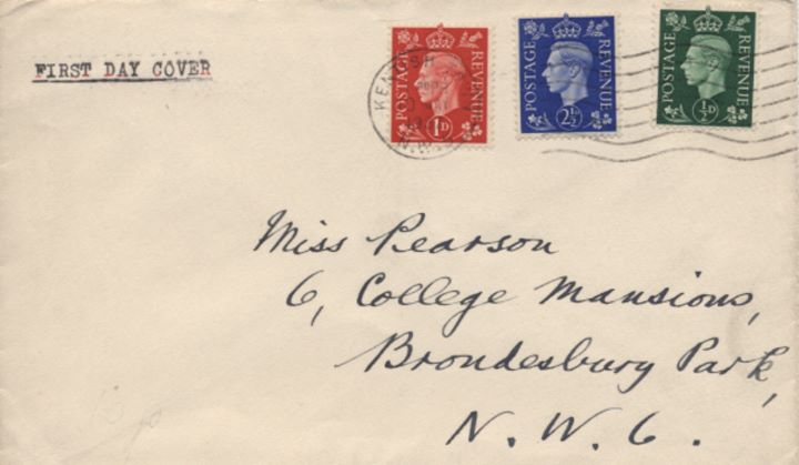 KGVI: 1/2d, 1d, 2 1/2d, Plain covers