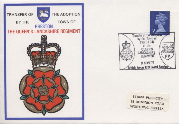 Transfer of The Adoption By the town of Preston, The Queens Lancashire Regiment