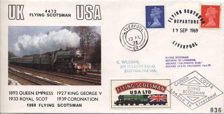 Flying Scotsman, UK to USA