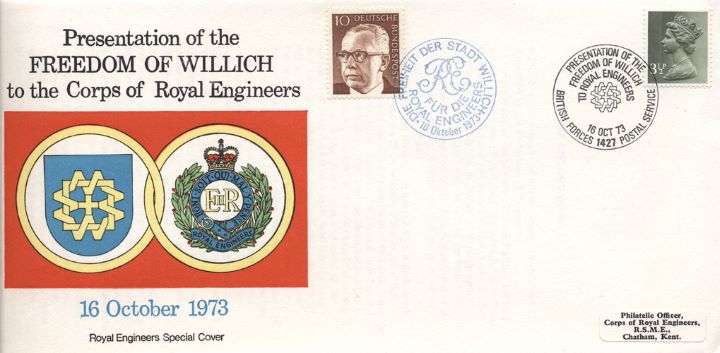 Freedom to Willich, Corps of Royal Engineers Emblem