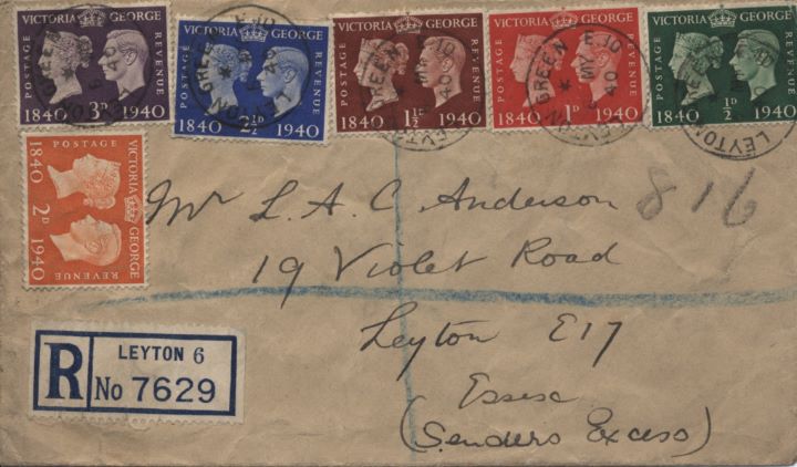 Postage Stamp Centenary, Plain Covers