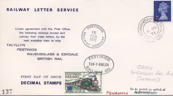 Railway Letter Service, Decimal Stamps