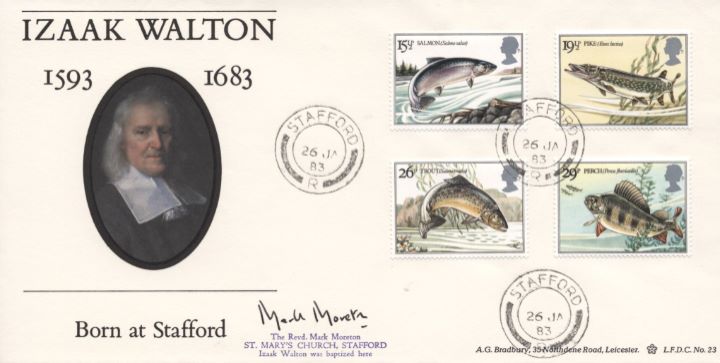 Freshwater Fish, Izaak Walton CDS postmarks