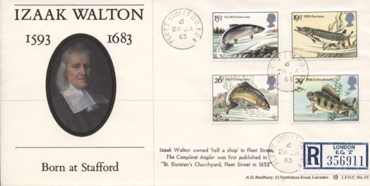 Freshwater Fish, Izaak Walton CDS postmarks