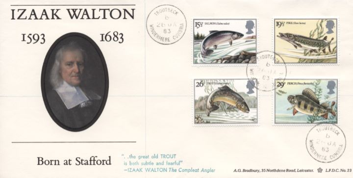 Freshwater Fish, Izaak Walton CDS postmarks