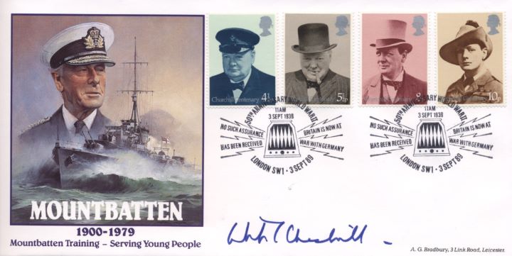 Mountbatten, With Churchill Stamps