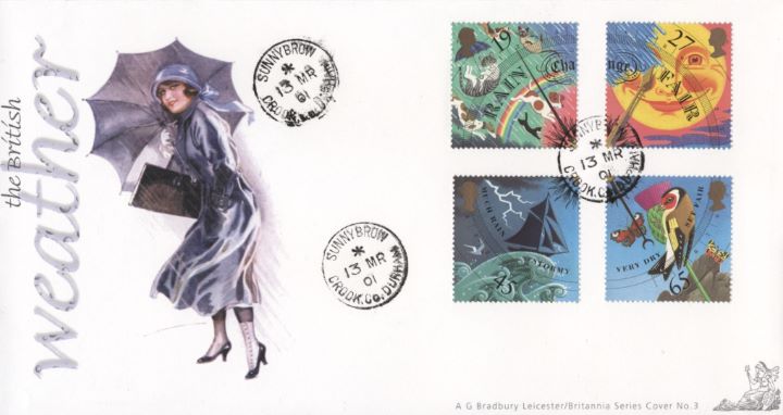 The Weather: Stamps, Woman with Umbrella