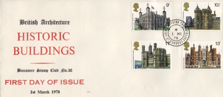 Historic Buildings: Stamps, Buccaneer Stamp Club