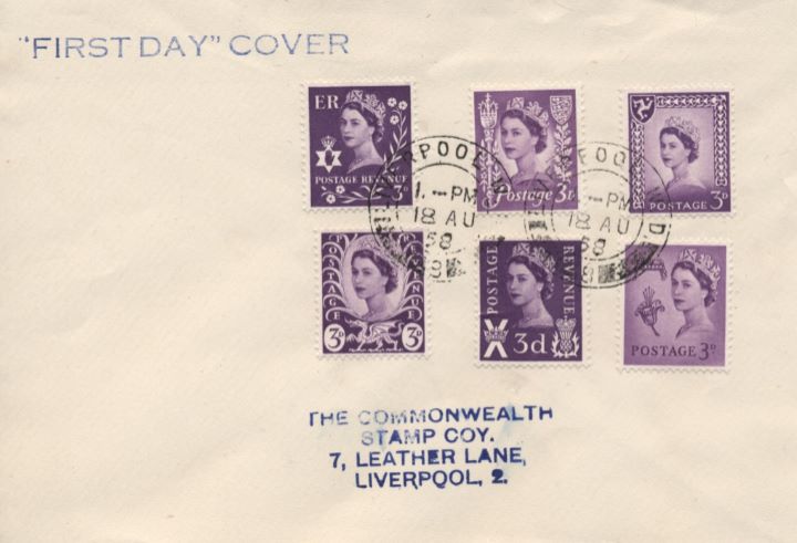 Regionals 1958 Set (3d), All six values on one cover