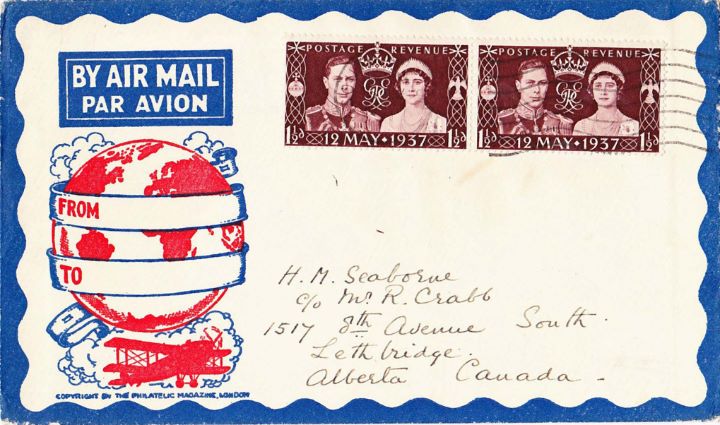 King George VI Coronation, The Globe - By Airmail