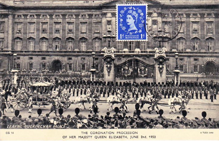 Wildings: 1/2d, 1d, 2d, Coronation Coach outside Buckingham Palace