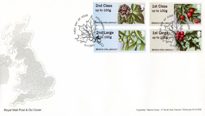 British Flora: Series No.3, Winter Greenery, Map of British Isles