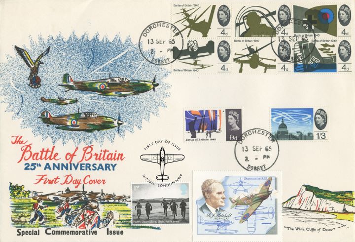 Battle of Britain: Miniature Sheet, 25th Anniversary Cover - Double Dated No.3