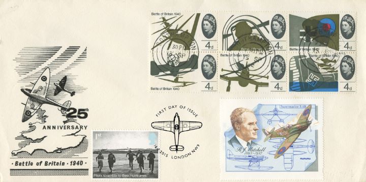 Battle of Britain: Miniature Sheet, 25th Anniversary Cover - Double Dated No.4