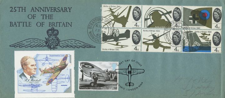 Battle of Britain: Miniature Sheet, 25th Anniversary Cover - Double Dated No.8