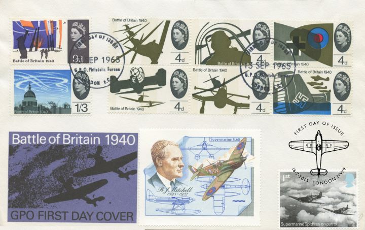 Battle of Britain: Miniature Sheet, 
25th Anniversary Cover - Double Dated No.10