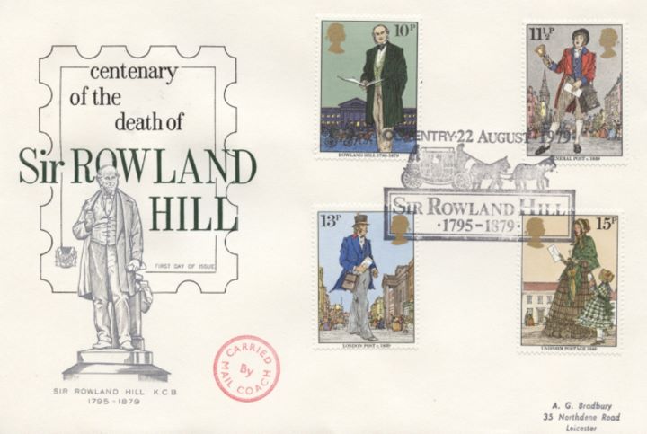 Rowland Hill: Stamps, Statue of Rowland Hill