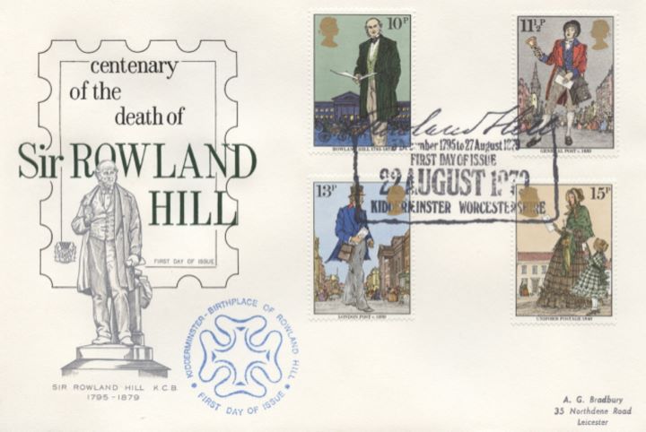 Rowland Hill: Stamps, Statue of Rowland Hill