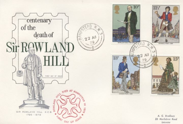 Rowland Hill: Stamps, Statue of Rowland Hill