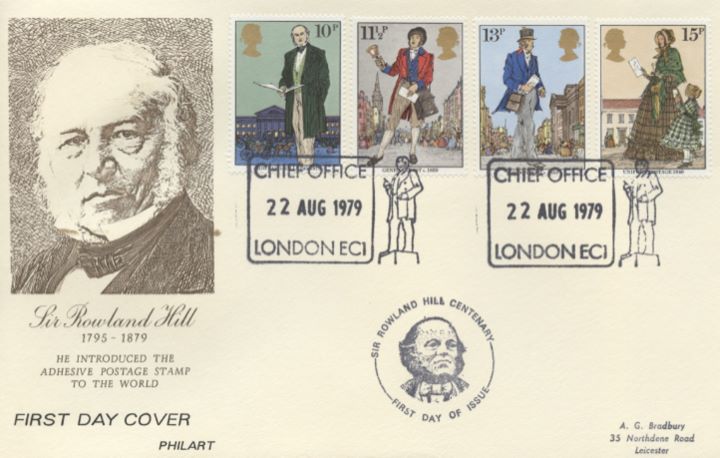 Rowland Hill: Stamps, Portrait of Rowland Hill