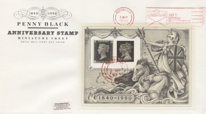 Penny Black: Miniature Sheet, Penny Black Anniversary 1840-1990