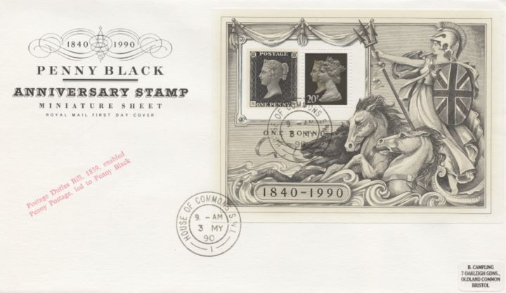 Penny Black: Miniature Sheet, Penny Black Anniversary 1840-1990