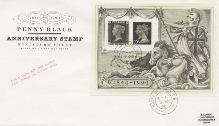 Penny Black: Miniature Sheet, Penny Black Anniversary 1840-1990