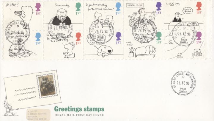Cartoons (Greetings), Art on Stamps