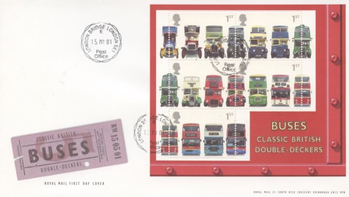 Double Decker Buses: Miniature Sheet, CDS Postmarks