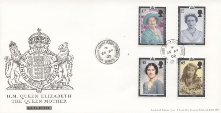 The Queen Mother - In Memoriam, CDS Postmarks