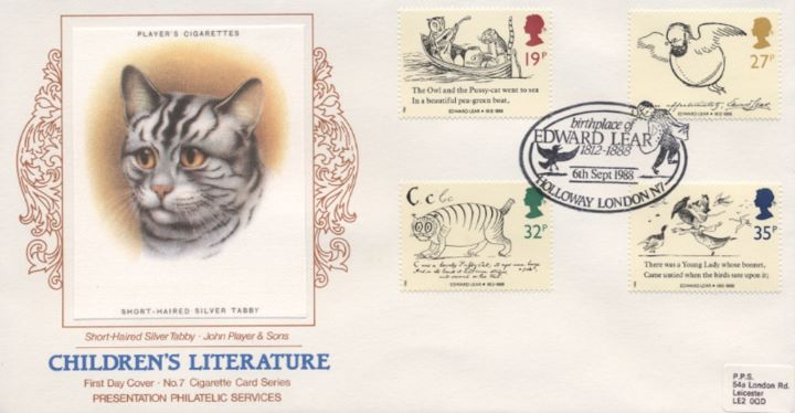 Edward Lear: Stamps, Short Haired Silver Tabby