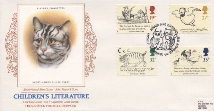 Edward Lear: Stamps, Short Haired Silver Tabby