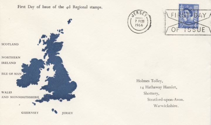 Jersey 4d Blue, Outline of British Isles