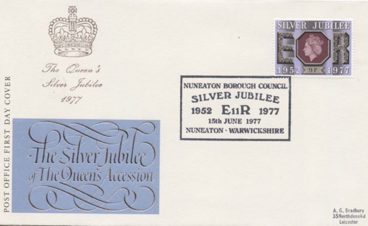 Silver Jubilee:  9p, Queen's Accession