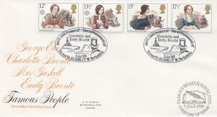 Famous Women Authors, Post Office special h/s covers