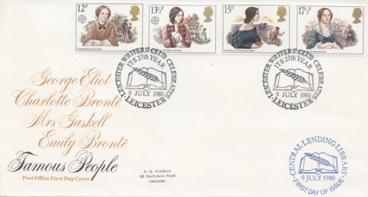 Famous Women Authors, Post Office special h/s covers