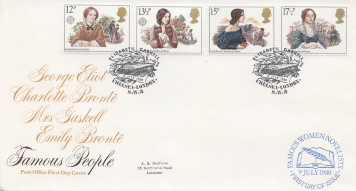 Famous Women Authors, Post Office special h/s covers