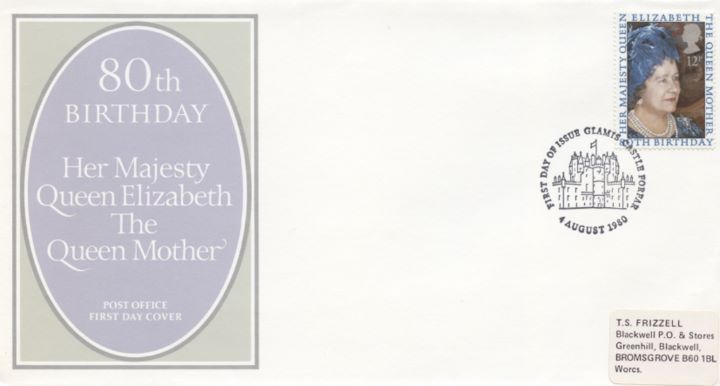 Queen Mother 80th Birthday, Post Office cover