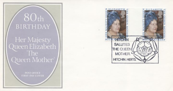 Queen Mother 80th Birthday, Post Office cover