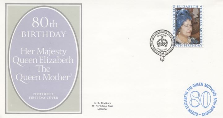 Queen Mother 80th Birthday, Post Office cover