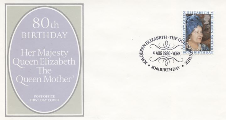 Queen Mother 80th Birthday, Post Office cover