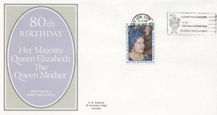 Queen Mother 80th Birthday, Post Office cover