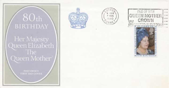 Queen Mother 80th Birthday, Post Office cover