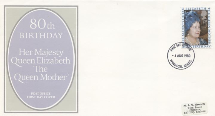 Queen Mother 80th Birthday, Post Office cover